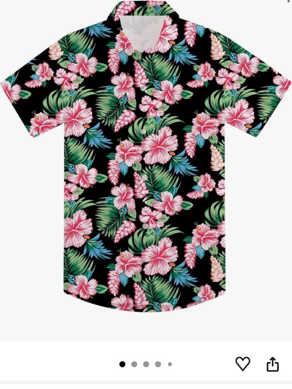 Boys Button Down Hawaiian Shirt NEW - medium